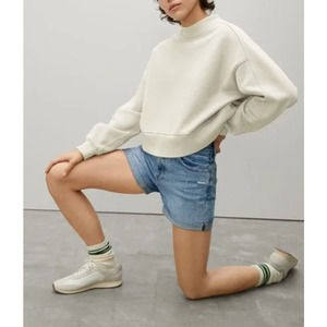 NWT Everlane The Track Cropped Sweatshirt in Canvas White